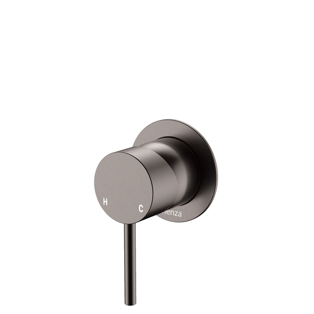 Fienza Kaya Wall Mixer Gun Metal Minimum Round - Gun Metal Plate