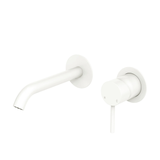 Kaya Basin/Bath Wall Fienza Mixer Set Round Plates 160mm Outlet - Matte White