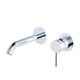 Kaya Basin/Bath Wall Fienza Mixer Set Round Plates 160mm Outlet - Chrome/Chrome