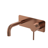 Fienza Kaya Basin/Bath Wall Mixer Set Rect Plate 130Mm Outlet - Brushed Copper Lf Sus304