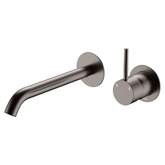 Kaya Up Basin/Bath Wall Fienza Mixer 200mm Outlet Set Round Plates - Gunmetal