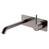 Kaya Up Basin/Bath Wall Fienza Mixer Set 200mm Outlet Set Rectangular Plate - Gun Metal
