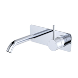 Kaya Up Basin/Bath Wall Fienza Mixer Set 160mm Outlet Set Rectangular Plate - Chrome/Chrome