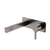 Fienza Sansa Basin Wall Mixer Set Gun Metal Soft Square Plate