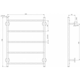 Radii Phoenix Towel Ladder 550 X 740Mm Round Plate - Chrome