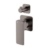 Fienza Tono Wall Diverter Mixer Dress Kit Small Square Plates - Gunmetal Lf Sus304