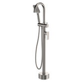 Fienza Tono Floor Mounted Bath Mixer With Hand Shower Brushed Nickel