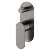 Fienza Empire Slim Wall Diverter Mixer Large Oval Plate Verticle - Gunmetal Lf