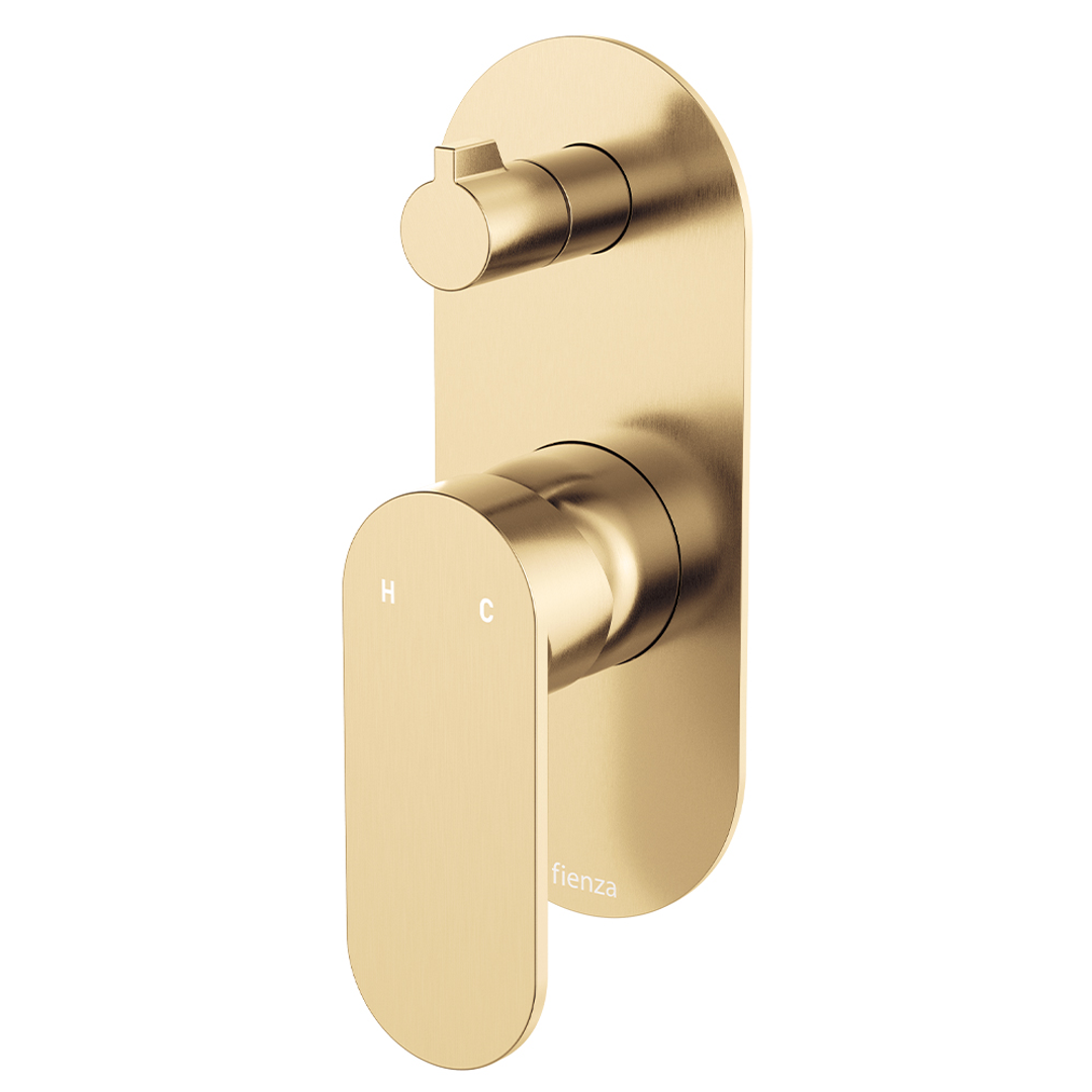 Fienza Empire Slim Wall Diverter Mixer Large Oval Plate Vertical - Urban Brass Lf