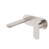Fienza Empire Slim Basin/Bath Wall Mixer Set Oval Plate 160mm - Brushed Nickel Lf