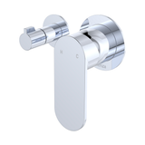 Fienza Empire Slim Wall Diverter Mixer Small Round Plates Horizontal - Chrome Lf
