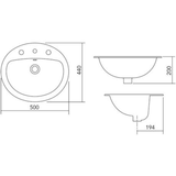 Stylus Venecia Drop In Vanity Caroma Basin 1 Tap Hole White