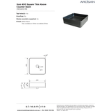 Arcisan Xoni 400 Thin Square Above Counter Streamline Basin - Matt Black