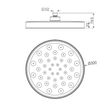 Serenity Nero Shower Head - Chrome