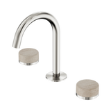 Nero Serenity Basin Set Arc Spout Brushed Nickel - Rome Travertine Handle