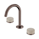 Nero Serenity Basin Set Arc Spout Brushed Bronze - Rome Travertine Handle