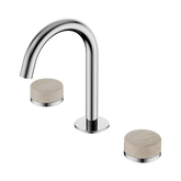 Nero Serenity Basin Set Arc Spout Chrome - Rome Travertine Handle