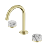 Nero Serenity Basin Set Arc Spout Brushed Gold - Arabescato Corchia Handle