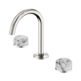 Nero Serenity Basin Set Arc Spout Brushed Nickel - Arabescato Corchia Handle
