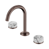 Nero Serenity Basin Set Arc Spout Brushed Bronze - Arabescato Corchia Handle
