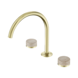 Nero Serenity Bath/Kitchen Set Arc Spout Brushed Gold - Rome Travertine Handle