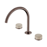 Nero Serenity Bath/Kitchen Set Arc Spout Brushed Bronze - Rome Travertine Handle