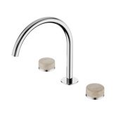 Nero Serenity Bath/Kitchen Set Arc Spout Chrome - Rome Travertine Handle
