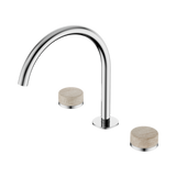 Nero Serenity Bath/Kitchen Set Arc Spout Chrome - Rome Travertine Handle