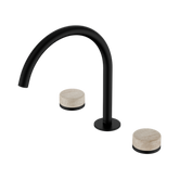 Nero Serenity Bath/Kitchen Set Arc Spout Matte Black - Rome Travertine Handle
