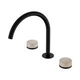 Nero Serenity Bath/Kitchen Set Arc Spout Matte Black - Rome Travertine Handle