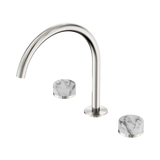 Nero Serenity Bath/Kitchen Set Arc Spout Brushed Nickel - Arabescato Corchia Handle