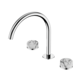 Nero Serenity Bath/Kitchen Set Arc Spout Chrome - Arabescato Corchia Handle