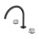 Nero Serenity Bath/Kitchen Set Arc Spout Gunmetal - Arabescato Corchia Handle