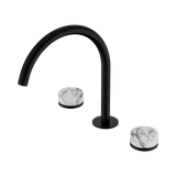 Nero Serenity Bath/Kitchen Set Arc Spout Matte Black - Arabescato Corchia Handle