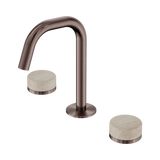Nero Serenity Basin Set Edge Spout Brushed Bronze - Rome Travertine Handle