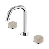 Nero Serenity Basin Set Edge Spout Chrome - Rome Travertine Handle