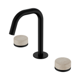 Nero Serenity Basin Set Edge Spout Matte Black - Rome Travertine Handle
