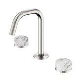 Nero Serenity Basin Set Edge Spout Brushed Nickel - Arabescato Corchia Handle