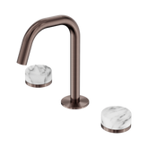 Nero Serenity Basin Set Edge Spout Brushed Bronze - Arabescato Corchia Handle