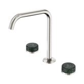 Nero Serenity Bath/Kitchen Set Edge Spout Brushed Nickel - Verde Alpi Handle