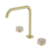 Nero Serenity Bath/Kitchen Set Edge Spout Brushed Gold - Rome Travertine Handle