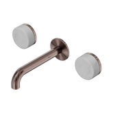 Nero Serenity Wall Basin Set 160Mm Spout Brushed Bronze - Carrara Handle