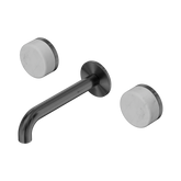 Nero Serenity Wall Basin Set 160Mm Spout Gunmetal - Carrara Handle
