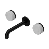 Nero Serenity Wall Basin Set 160Mm Spout Matte Black - Carrara Handle