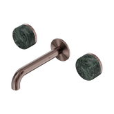 Nero Serenity Wall Basin Set 160Mm Spout Brushed Bronze - Verde Alpi Handle