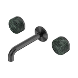 Nero Serenity Wall Basin Set 160Mm Spout Gunmetal - Verde Alpi Handle