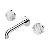 Nero Serenity Wall Basin Set 160Mm Spout Chrome - Arabescato Corchia Handle