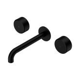Nero Serenity Wall Basin Set 160Mm Spout Matte Black - Metal Handle