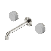 Nero Serenity Wall Basin Set 185Mm Spout Brushed Nickel - Carrara Handle