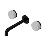 Nero Serenity Wall Basin Set 185Mm Spout Matte Black - Carrara Handle